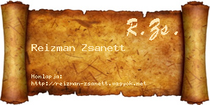 Reizman Zsanett névjegykártya